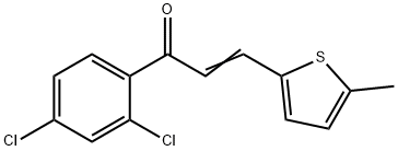 (2E)-1-(2,4-dichlorophenyl)-3-(5-methylthiophen-2-yl)prop-2-en-1-one 구조식 이미지