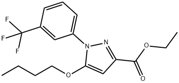 5-butoxy-1-(3-trifluoromethyl-phenyl)-1H-pyrazole-3-carboxylic acid ethyl ester Structure