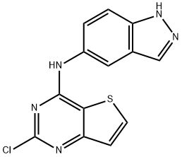 (2-Chloro-thieno[3,2-d]pyrimidin-4-yl)-(1H-indazol-5-yl)-amine Structure