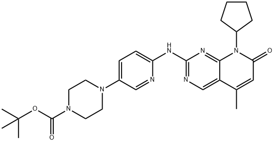 4-[6-[(8-Cyclopentyl-5-methyl-7-oxo-7,8-dihydropyrido[2,3-d]pyrimidin-2-yl)amino]pyridin-3-yl]piperazine-1-carboxylic acid tert-butyl ester Structure