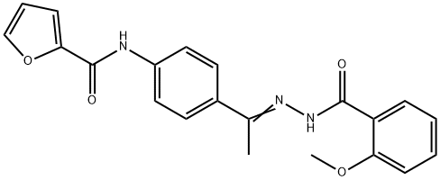 N-[4-[(E)-N-[(2-methoxybenzoyl)amino]-C-methylcarbonimidoyl]phenyl]furan-2-carboxamide Structure