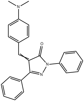 4-[4-(dimethylamino)benzylidene]-2,5-diphenyl-2,4-dihydro-3H-pyrazol-3-one Structure