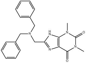 8-[(Dibenzylamino)-methyl]-1,3-dimethyl-3,7-dihydro-purine-2,6-dione 구조식 이미지