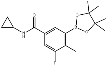 (5-(CYCLOPROPYLCARBAMOYL)-3-FLUORO-2-METHYLPHENYL)BORONIC ACID PINACOL ESTER 구조식 이미지