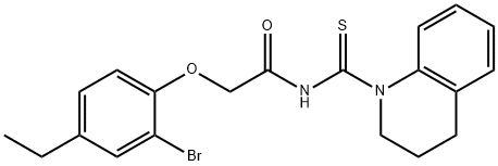 2-(2-bromo-4-ethylphenoxy)-N-(3,4-dihydro-1(2H)-quinolinylcarbonothioyl)acetamide 구조식 이미지