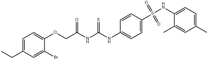 2-(2-bromo-4-ethylphenoxy)-N-{[(4-{[(2,4-dimethylphenyl)amino]sulfonyl}phenyl)amino]carbonothioyl}acetamide 구조식 이미지