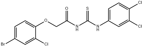 2-(4-bromo-2-chlorophenoxy)-N-{[(3,4-dichlorophenyl)amino]carbonothioyl}acetamide 구조식 이미지