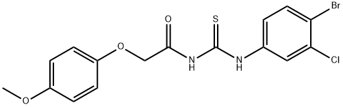 N-{[(4-bromo-3-chlorophenyl)amino]carbonothioyl}-2-(4-methoxyphenoxy)acetamide 구조식 이미지