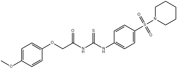 2-(4-methoxyphenoxy)-N-({[4-(1-piperidinylsulfonyl)phenyl]amino}carbonothioyl)acetamide 구조식 이미지