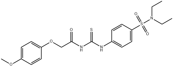 N-[({4-[(diethylamino)sulfonyl]phenyl}amino)carbonothioyl]-2-(4-methoxyphenoxy)acetamide 구조식 이미지