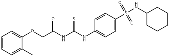 N-[({4-[(cyclohexylamino)sulfonyl]phenyl}amino)carbonothioyl]-2-(2-methylphenoxy)acetamide 구조식 이미지