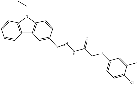 2-(4-chloro-3-methylphenoxy)-N'-[(9-ethyl-9H-carbazol-3-yl)methylene]acetohydrazide 구조식 이미지