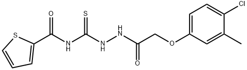 N-({2-[(4-chloro-3-methylphenoxy)acetyl]hydrazino}carbonothioyl)-2-thiophenecarboxamide Structure