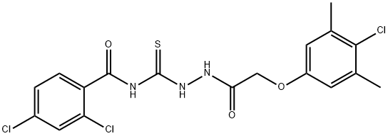 2,4-dichloro-N-({2-[(4-chloro-3,5-dimethylphenoxy)acetyl]hydrazino}carbonothioyl)benzamide Structure