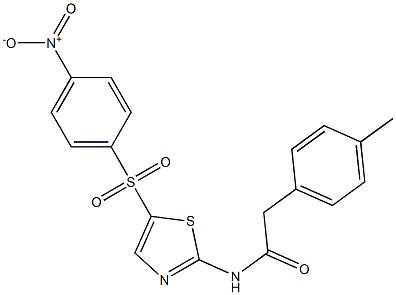 2-(4-methylphenyl)-N-{5-[(4-nitrophenyl)sulfonyl]-1,3-thiazol-2-yl}acetamide Structure