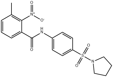 3-methyl-2-nitro-N-(4-pyrrolidin-1-ylsulfonylphenyl)benzamide 구조식 이미지