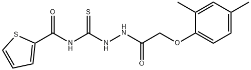 N-({2-[(2,4-dimethylphenoxy)acetyl]hydrazino}carbonothioyl)-2-thiophenecarboxamide 구조식 이미지