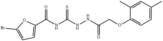 5-bromo-N-({2-[(2,4-dimethylphenoxy)acetyl]hydrazino}carbonothioyl)-2-furamide 구조식 이미지