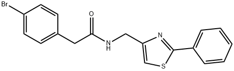 2-(4-bromophenyl)-N-[(2-phenyl-1,3-thiazol-4-yl)methyl]acetamide 구조식 이미지