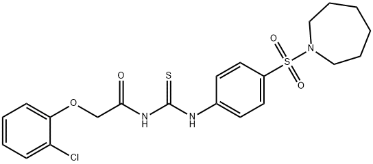 N-({[4-(1-azepanylsulfonyl)phenyl]amino}carbonothioyl)-2-(2-chlorophenoxy)acetamide Structure