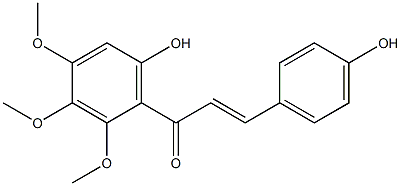 (E)-3-(4-hydroxyphenyl)-1-(6-hydroxy-2,3,4-trimethoxy-phenyl)prop-2-en-1-one Structure