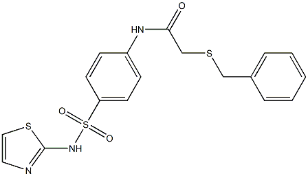 2-benzylsulfanyl-N-[4-(1,3-thiazol-2-ylsulfamoyl)phenyl]acetamide Structure