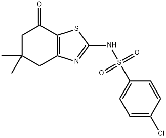 4-chloro-N-(5,5-dimethyl-7-oxo-4,5,6,7-tetrahydro-1,3-benzothiazol-2-yl)benzenesulfonamide 구조식 이미지