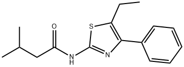 N-(5-ethyl-4-phenyl-1,3-thiazol-2-yl)-3-methylbutanamide 구조식 이미지