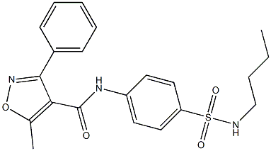 N-[4-(butylsulfamoyl)phenyl]-5-methyl-3-phenyl-1,2-oxazole-4-carboxamide Structure