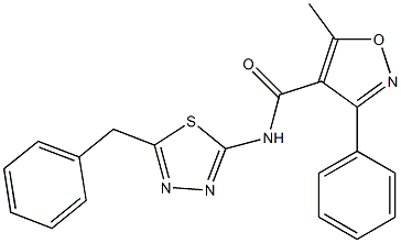 N-(5-benzyl-1,3,4-thiadiazol-2-yl)-5-methyl-3-phenyl-1,2-oxazole-4-carboxamide Structure