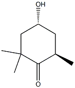 Cyclohexanone, 4-hydroxy-2,2,6-trimethyl-, (4R,6R)- Structure