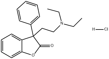 2(3H)-Benzofuranone, 3-[2-(diethylamino)ethyl]-3-phenyl-, hydrochloride (1:1) 구조식 이미지