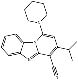 3-isopropyl-1-(piperidin-1-yl)benzo[4,5]imidazo[1,2-a]pyridine-4-carbonitrile Structure