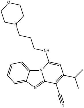 3-isopropyl-1-((3-morpholinopropyl)amino)benzo[4,5]imidazo[1,2-a]pyridine-4-carbonitrile 구조식 이미지