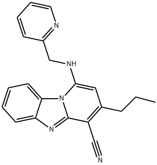 3-propyl-1-((pyridin-2-ylmethyl)amino)benzo[4,5]imidazo[1,2-a]pyridine-4-carbonitrile Structure