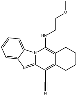 11-((2-methoxyethyl)amino)-7,8,9,10-tetrahydrobenzo[4,5]imidazo[1,2-b]isoquinoline-6-carbonitrile 구조식 이미지