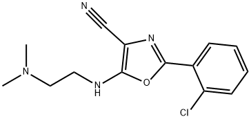2-(2-chlorophenyl)-5-((2-(dimethylamino)ethyl)amino)oxazole-4-carbonitrile 구조식 이미지