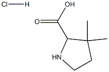 3,3-DIMETHYLPYRROLIDINE-2-CARBOXYLIC ACID hydrochloride 구조식 이미지