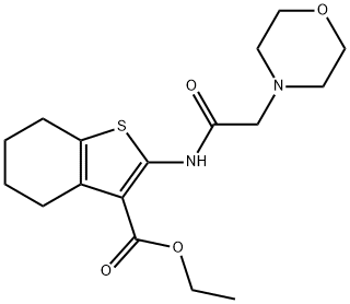 ethyl 2-(2-morpholinoacetamido)-4,5,6,7-tetrahydrobenzo[b]thiophene-3-carboxylate 구조식 이미지