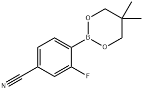 4-(5,5-dimethyl-1,3,2-dioxaborinan-2-yl)-3-fluoro-benzonitrile Structure