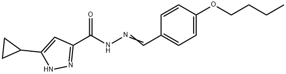 (E)-N-(4-butoxybenzylidene)-3-cyclopropyl-1H-pyrazole-5-carbohydrazide 구조식 이미지