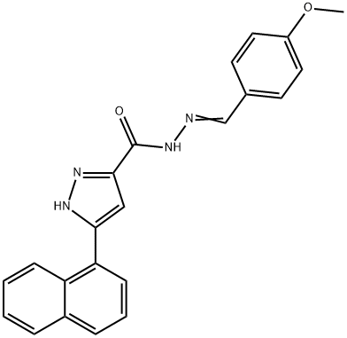 (E)-N-(4-methoxybenzylidene)-3-(naphthalen-1-yl)-1H-pyrazole-5-carbohydrazide 구조식 이미지