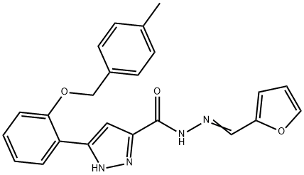 (E)-N-(furan-2-ylmethylene)-3-(2-((4-methylbenzyl)oxy)phenyl)-1H-pyrazole-5-carbohydrazide Structure