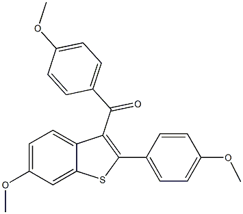 [6-methoxy-2-(4-methoxyphenyl)-1-benzothiophen-3-yl]-(4-methoxyphenyl)methanone Structure