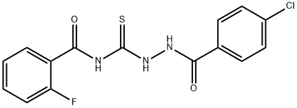 N-{[2-(4-chlorobenzoyl)hydrazino]carbonothioyl}-2-fluorobenzamide 구조식 이미지