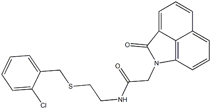 N-[2-[(2-chlorophenyl)methylsulfanyl]ethyl]-2-(2-oxobenzo[cd]indol-1-yl)acetamide Structure