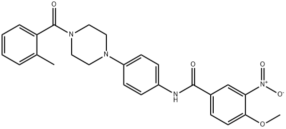 4-methoxy-N-[4-[4-(2-methylbenzoyl)piperazin-1-yl]phenyl]-3-nitrobenzamide Structure