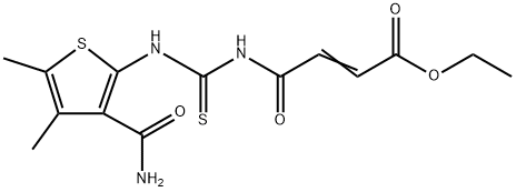 ethyl 4-[({[3-(aminocarbonyl)-4,5-dimethyl-2-thienyl]amino}carbonothioyl)amino]-4-oxo-2-butenoate 구조식 이미지