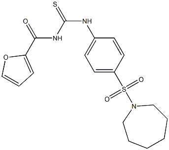 N-({[4-(1-azepanylsulfonyl)phenyl]amino}carbonothioyl)-2-furamide 구조식 이미지
