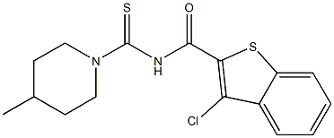 3-chloro-N-[(4-methyl-1-piperidinyl)carbonothioyl]-1-benzothiophene-2-carboxamide 구조식 이미지